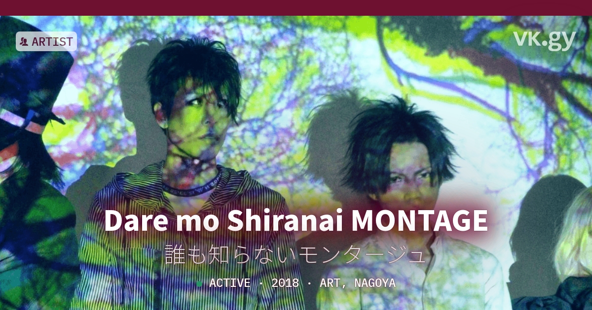 Dare mo Shiranai MONTAGE profile | 誰も知らないモンタージュプロフィール | vkgy (ブイケージ)